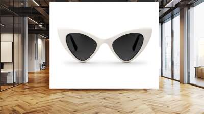 Stylish White Retro Cat-Eye Sunglasses | Vintage Fashion Accessory for Chic and Timeless Looks Wall mural