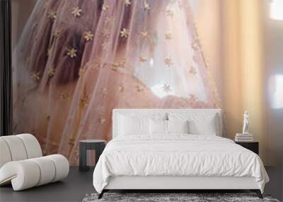 wedding dress detail Wall mural