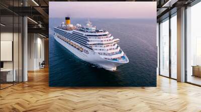 Aerial view large cruise ship at sea, Passenger cruise ship vessel Wall mural