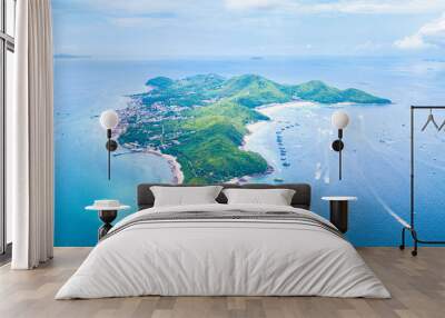 Aerial view of  Koh Larn island Pattaya Chon Buri Thailand Wall mural