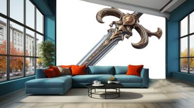 Antique fantasy sword isolated on transparent background PNG Image Wall mural