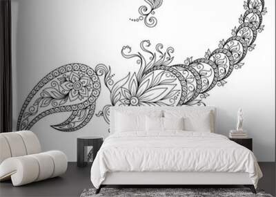 Hand drawn pattern for coloring book zodiac Scorpio. Wall mural