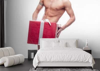 sexy christmas man Wall mural