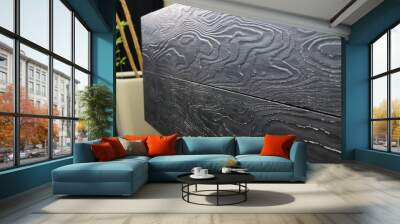 the matte wood texture is covered with two colors Wall mural