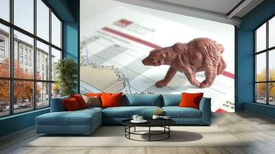 bear stock market Wall mural