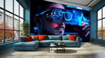 AI-powered market intelligence, holographic trends, advanced tech display Wall mural