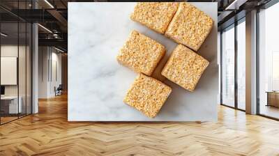 Cereal bales on a marble table, bright and clean breakfast Wall mural