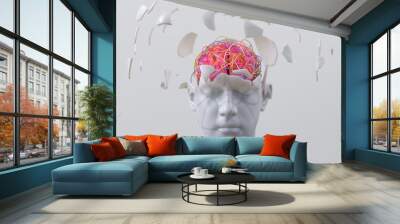 broken head of an artificial man Wall mural