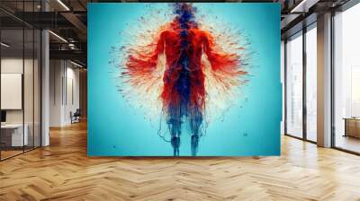 human body dissolves in energy waves Wall mural