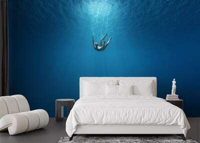 Man falls into the depths Wall mural