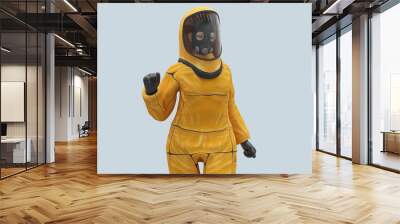 person in yellow hazmat suit Wall mural