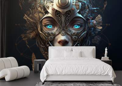 portrait of cyber woman  Wall mural