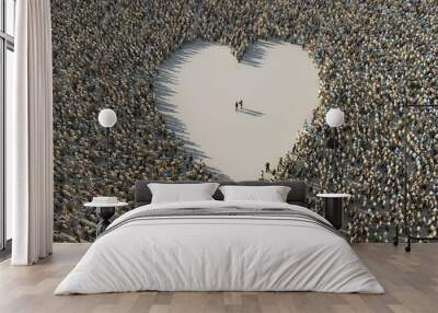 the crowd in a heart shape Wall mural