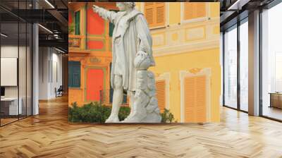 Monument to Columbus. Santa Margherita of Ligure, Genoa, Italy Wall mural