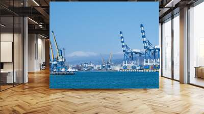 Image of the sea trading port. Wall mural