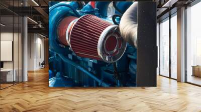 the air filter of modern turbo engine. Wall mural