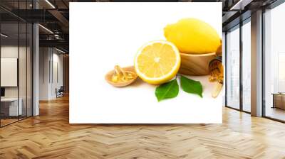 Alternative herbal medicine, vitamin and supplements from natural on white background, drug concept Wall mural