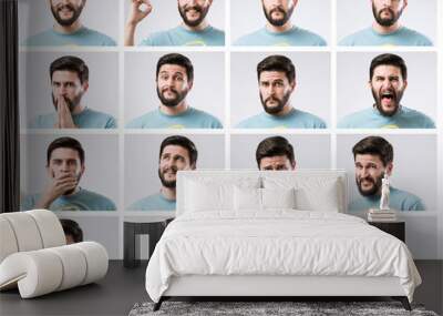 emotions faces set Wall mural