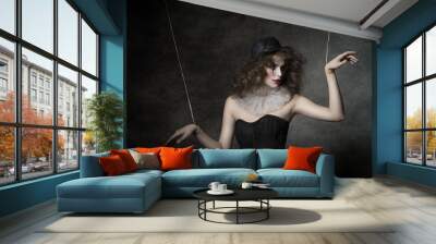 sensual clown puppet female Wall mural