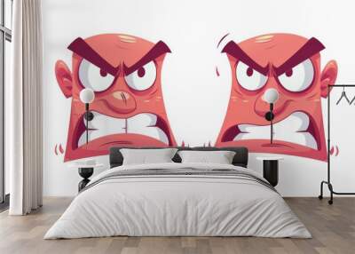 Two Angry Cartoon Faces Wall mural