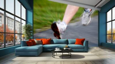 Man running. Active lifestyle concept Wall mural