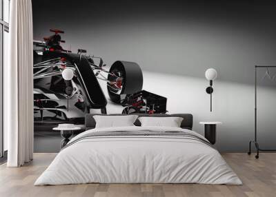 Modern F1 car on light background. Wall mural