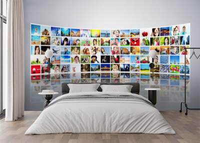 pictures display on monitors, screens. multimedia broadcast Wall mural