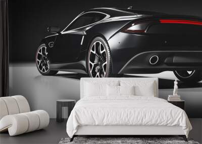 Rear view of modern fast sports car in studio light. Wall mural