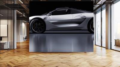 Side view of modern fast sports car in studio light Wall mural