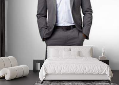 Young african american businessman, a smiling man. Isolated on transparent white background Wall mural