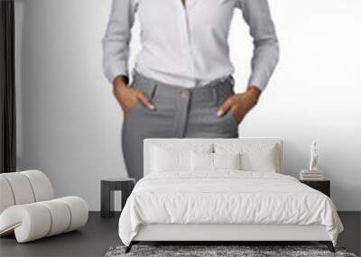 Young african american businesswoman smiling isolated on transparent white background Wall mural