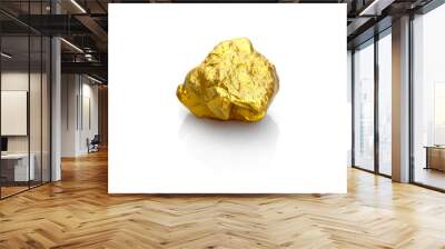 Gold nuggets natural on a white background. Wall mural