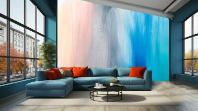 Modern art background painting, abstractionism. Blurred soft colorful gradient, pastel colors backdrop with free space. Wall mural