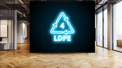 Low density polyethylene plastic LDPE glowing neon sign  Wall mural