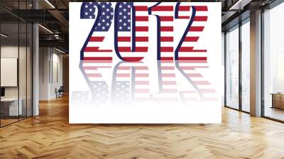 New Year 2012 with US Flag - a 3d image Wall mural