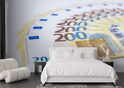 A load of 200 Euro banknotes in a pattern Wall mural