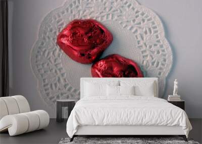 2 red candy lips on dolie Wall mural