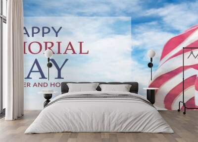 American National Holiday. US Flags with American stars, stripes and national colors. President's Day. 4th July. Veterans Day. Memorial Day. Wall mural