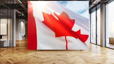 Canadian National Holiday. Canadian Flag background with maple leaf and national colors. Wall mural