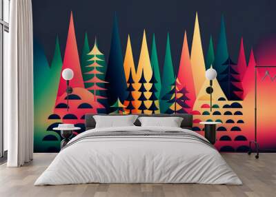 Christmas time. Abstract Christmas art landscape. Merry Christmas. Digital art image. Wall mural