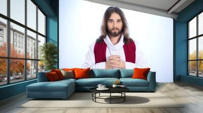 Calm Jesus saying prayer Wall mural