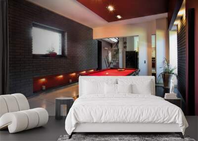 Contemporary interior with a snooker table Wall mural