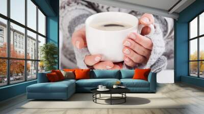 Cup of hot coffee Wall mural