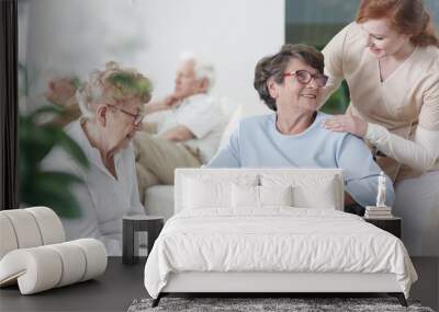 Elder ladies spending time Wall mural