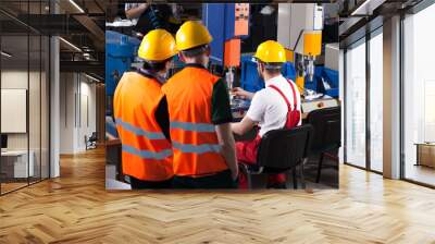 Labourers in factory Wall mural