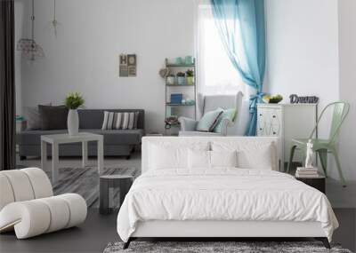 Living room interior with bright walls and floor Wall mural