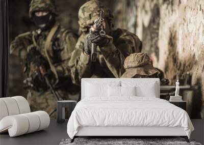 Marines during military maneuver Wall mural