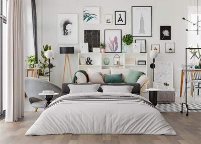 Modern flat interior with posters Wall mural