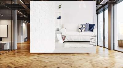 Modern interior in marine style Wall mural