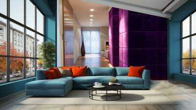 open space interior with purple wall Wall mural